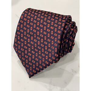 STEFANO RICCI Red Black Foulard 100% Silk Tie 59 x 4 Italy Luxury Elegant